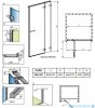 Radaway Euphoria DWJ Drzwi wnękowe 90 prawe szkło przejrzyste + brodzik Delos C + syfon 383612-01R/383212-01R/SDC0909-01